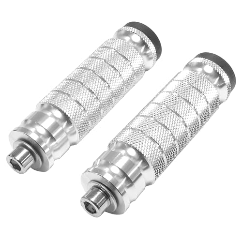 JXPANG Universal 8mm Foot Pegs CNC Aluminum Install Bolts Motorcycle Rearsets Footrest Footpegs Compatible With YAMAHA Honda Suzuki Kawasaki Ducati Aprilia (Silver) - Image 1