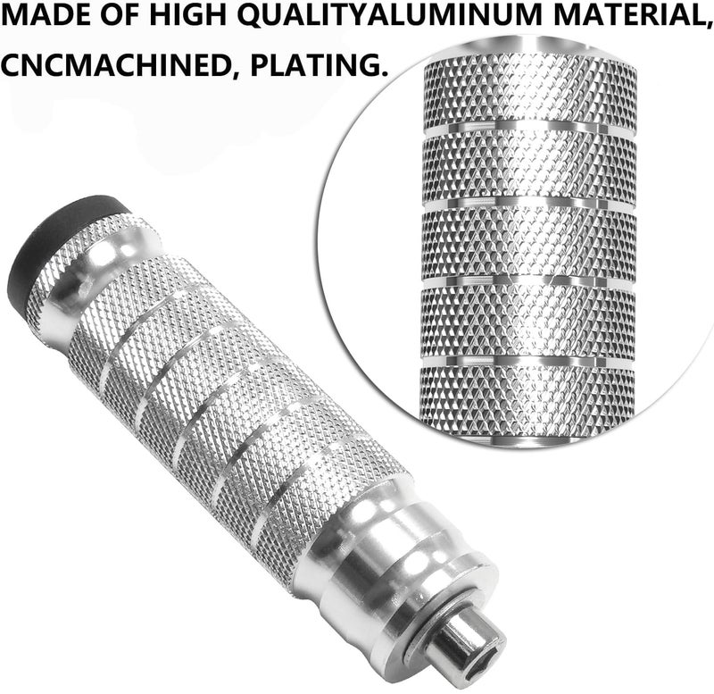 JXPANG Universal 8mm Foot Pegs CNC Aluminum Install Bolts Motorcycle Rearsets Footrest Footpegs Compatible With YAMAHA Honda Suzuki Kawasaki Ducati Aprilia (Silver) - Image 3