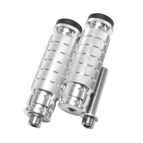 JXPANG Universal 8mm Foot Pegs CNC Aluminum Install Bolts Motorcycle Rearsets Footrest Footpegs Compatible With YAMAHA Honda Suzuki Kawasaki Ducati Aprilia (Silver) - Image 5