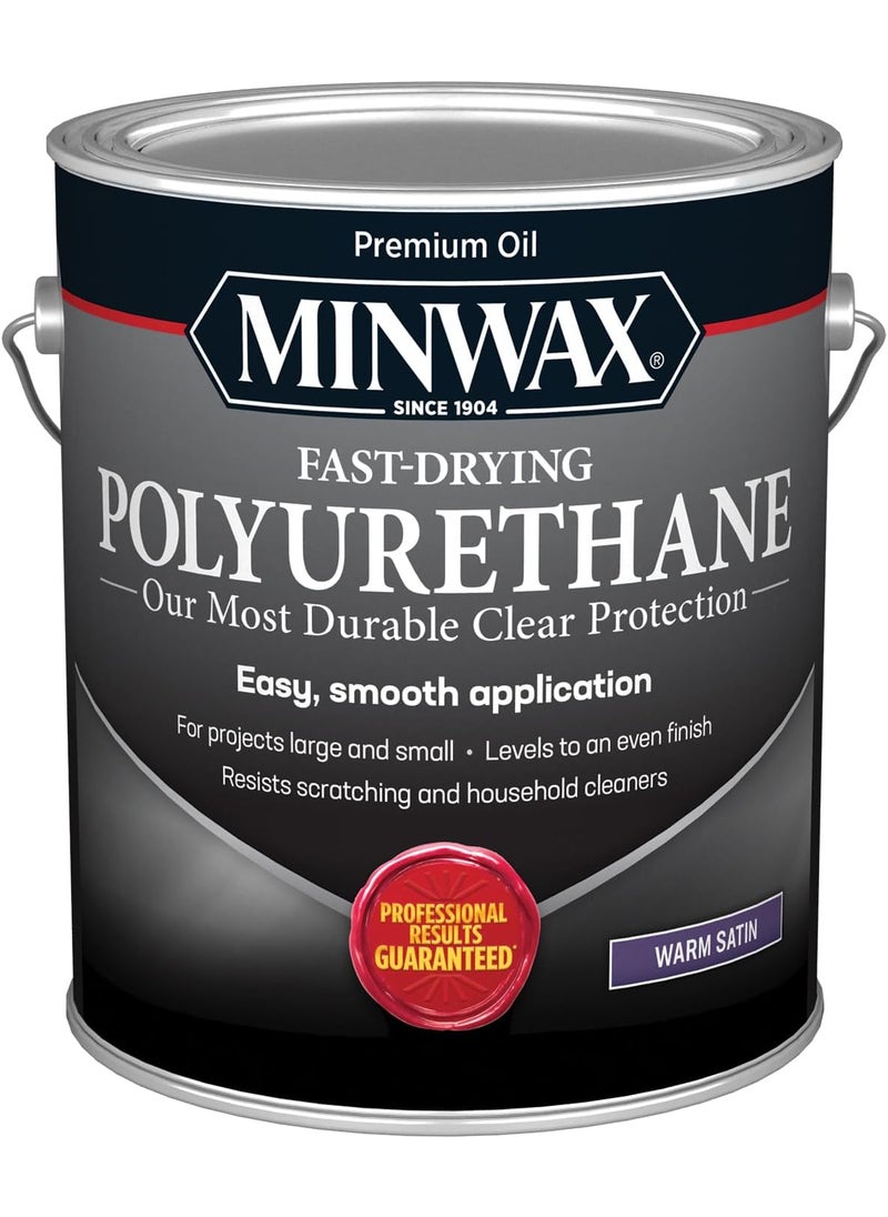 Minwax 1 gal Minwax 71028 Clear FastDrying OilBased Polyurethane Satin  - Image 1