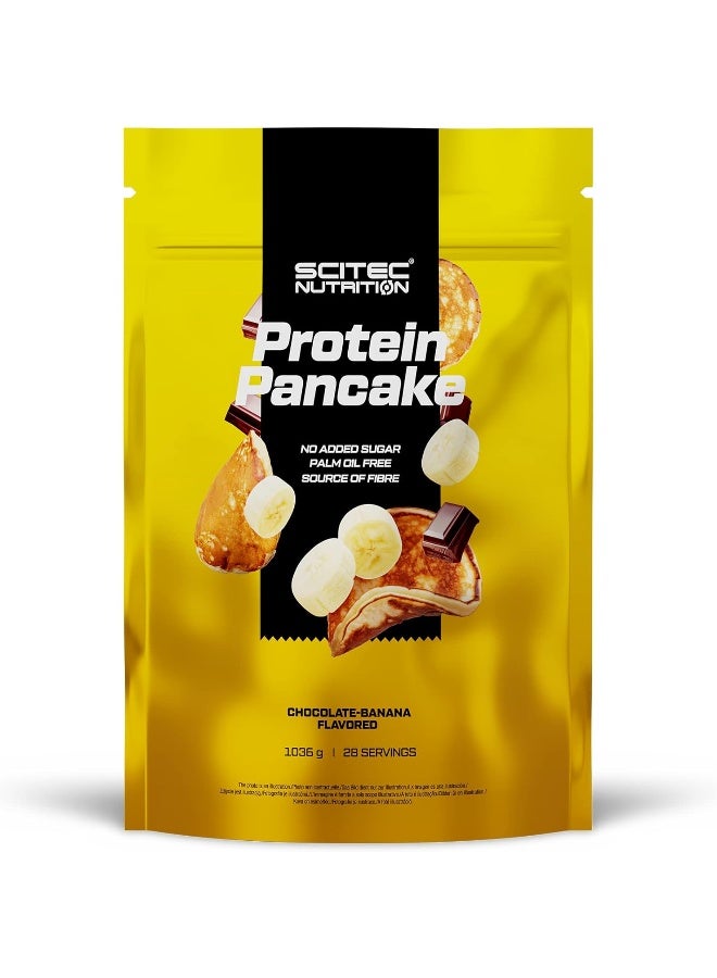 SCITEC NUTRITION مسحوق فطائر البروتين ناليسنيكي المستند إلى الشوفان مع إضافة بروتين مصل اللبن وبروتين الحليب 1036 جرام شوكولاتة وموز - Image 1