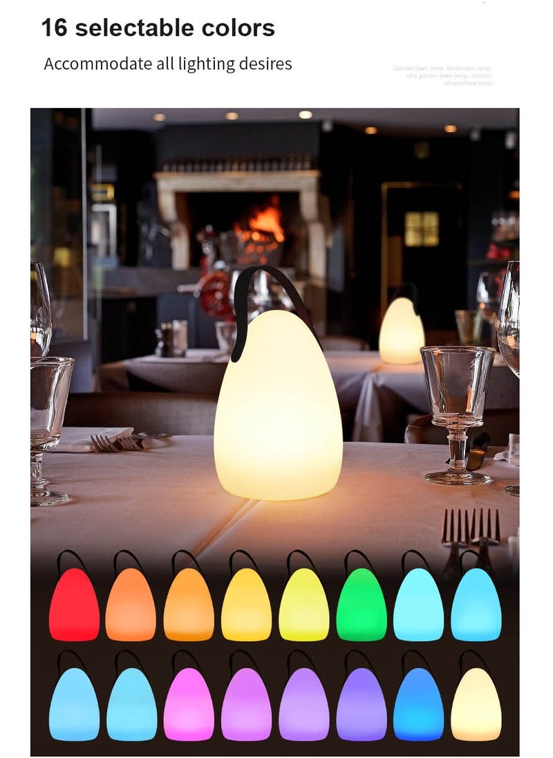 Generic - Camping Light, Cordless LED Outdoor Lamp, Portable Table Lamp with 16 Colors, Remote Control Garden Lamp for Outdoor, Living Room, Garden, Terrace, Barbecue Decoration - Image 1