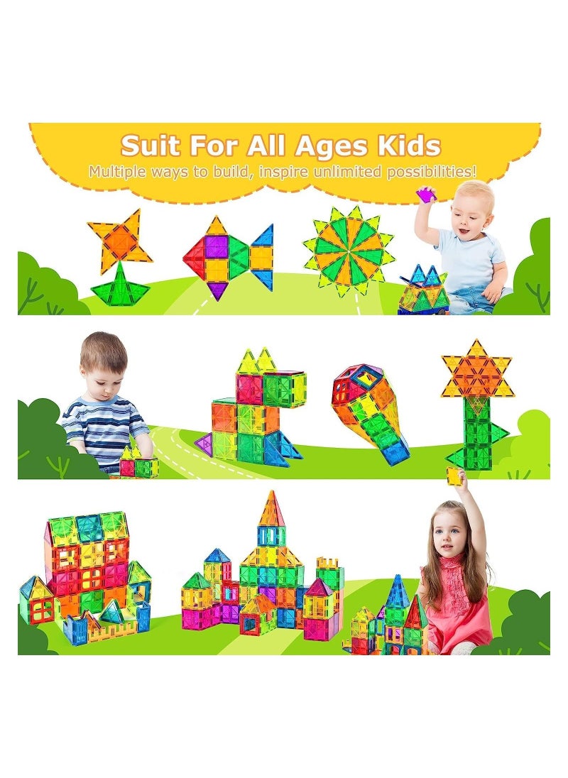 TEGRILO - 120 Pcs Magnetic Building Blocks Kids 3D Building Blocks Set Magnetic Building Construction Educational STEM Toys for Toddler - Image 1