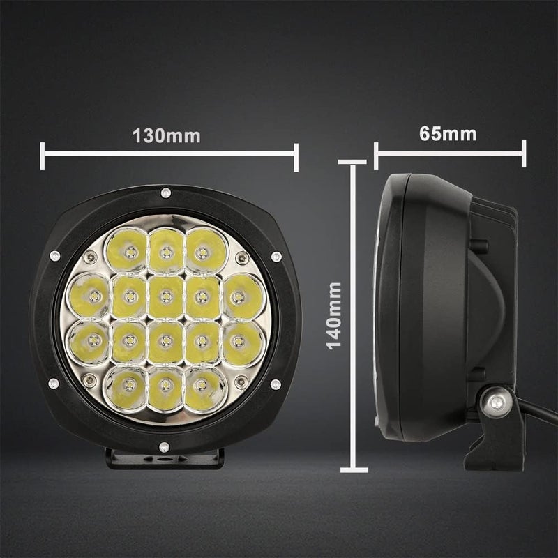 BIGLION.X 5Inch 160W Round LED Driving Lights Off Road Spot Lights 18800LM with Wiring Harness Waterproof IP69K - Image 2
