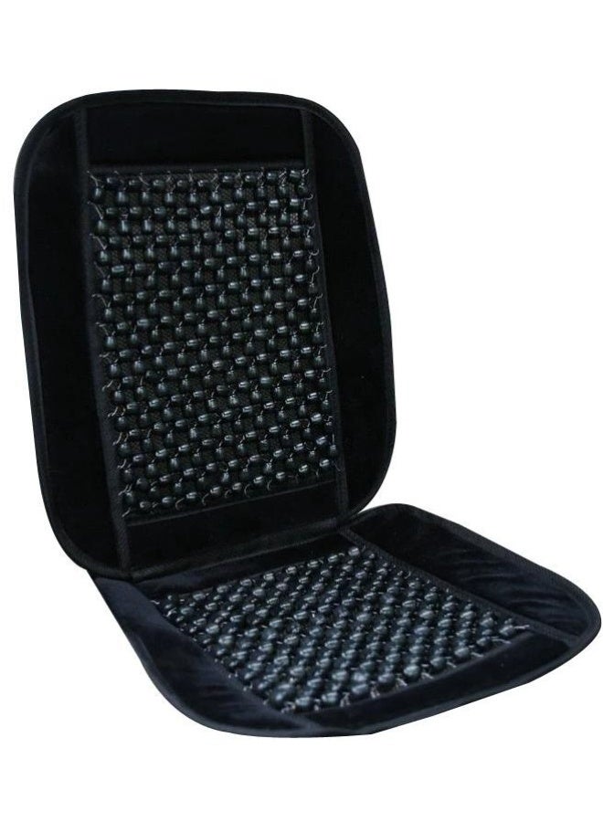 Universal Wooden Bead Car Seat Cover Black- Breathable Cooling Seat Massager for Car, Truck, and Office Chair