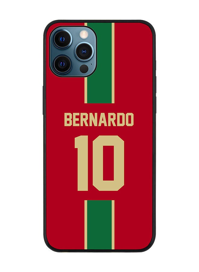 Stylizedd Rugged Black edge case for Apple iPhone 12 Pro Max Slim fit Soft Case Flexible Rubber Edges Anti Drop TPU Gel Thin Cover - Football Team - Portugal Player Name - Bernardo - Image 1