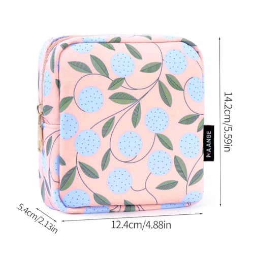 MAANGE Small Makeup Bag for Purse, Portable Cosmetic Bag, Mini Makeup Bag with Slip-in Pockets, Cute Make Up Bag, Pouches for Purse Women (Pink Plants) - Image 5