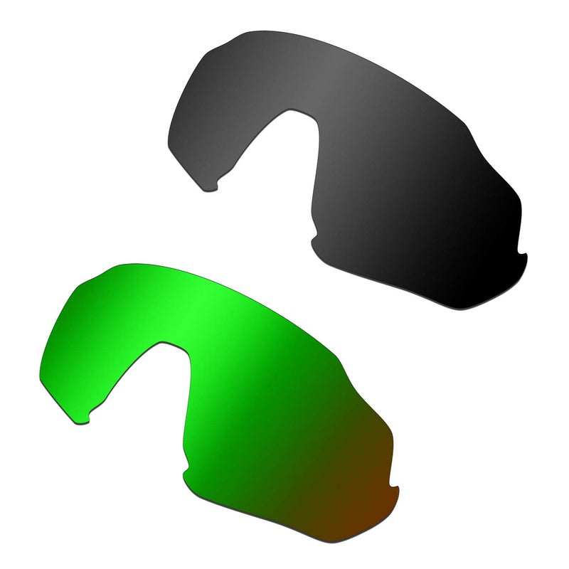 Generic HKUCO Reinforce Replacement Lenses For Oakley Flight Jacket Black/Emerald Green Sunglasses  - Image 1