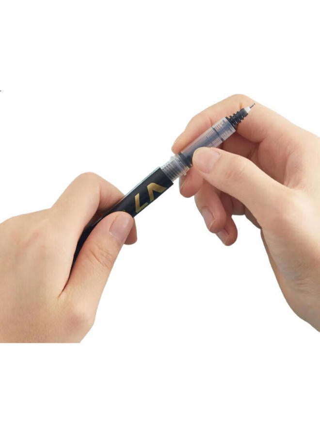 Pilot V5 Upgraded Rollerball Pen With Refillable Ink Cartridge, Bxc-V7, 0.7Mm, Black, 6-Pack - Image 3