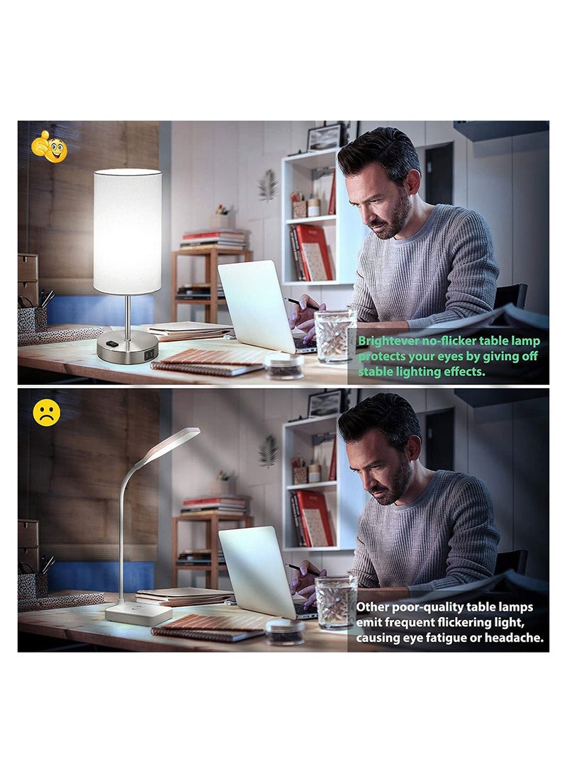 Cool Baby COOLBABY 2 Pack Desk Lamp Three Section Touch Table Lamp with Round Cloth Cover USB Mobile Phone Charging 3 Way Dimmable Touch Lamps  - Image 3