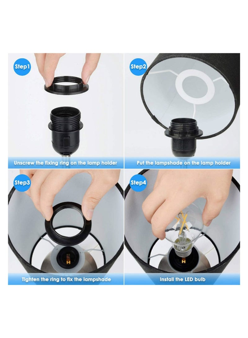 Cool Baby COOLBABY 2 Pack Desk Lamp Three Section Touch Table Lamp with Round Cloth Cover USB Mobile Phone Charging 3 Way Dimmable Touch Lamps  - Image 5