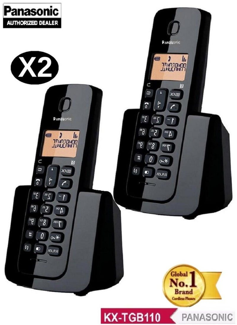 عدد 2 هاتف رقمي باناسونيك أرضي لاسلكي مزود بخاصية إظهار هوية المتصل أسود KX-TGB110 - pzsku/Z6CF48F30581AE0C03BA9Z/45/_/1694120852/8724b38f-56f4-4076-baf6-d8f34a678817