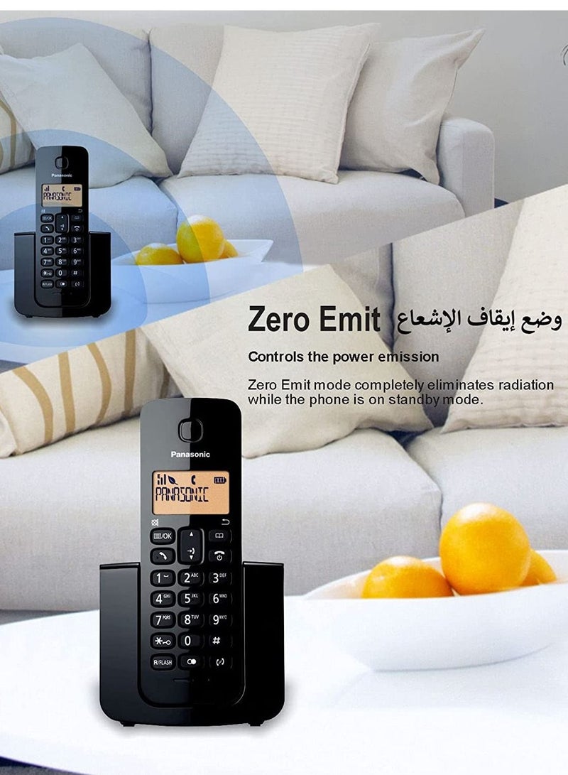 باناسونيك عدد 2 هاتف رقمي باناسونيك أرضي لاسلكي مزود بخاصية إظهار هوية المتصل أسود KX-TGB110 - Image 4