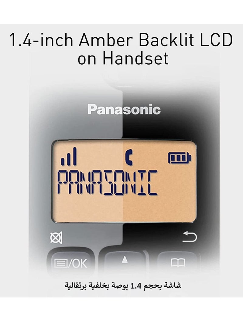 باناسونيك عدد 2 هاتف رقمي باناسونيك أرضي لاسلكي مزود بخاصية إظهار هوية المتصل أسود KX-TGB110 - Image 2