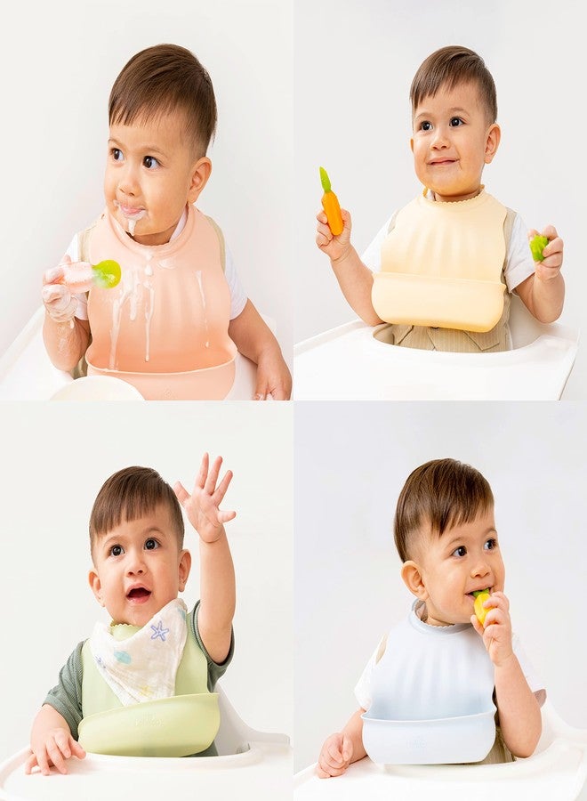 Lollipop Silicone Baby Bibs Set Of 2 | BPA Free, Skin-friendly, Soft, Comfortable, Adjustable Silicone Bibs for Babies & Toddlers | Non-Messy, Durable, Easy Wipe Clean (Misty Rose/Buttermilk) - Image 3