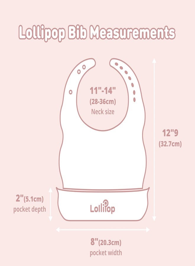 Lollipop Silicone Baby Bibs Set Of 2 | BPA Free, Skin-friendly, Soft, Comfortable, Adjustable Silicone Bibs for Babies & Toddlers | Non-Messy, Durable, Easy Wipe Clean (Misty Rose/Buttermilk) - Image 5