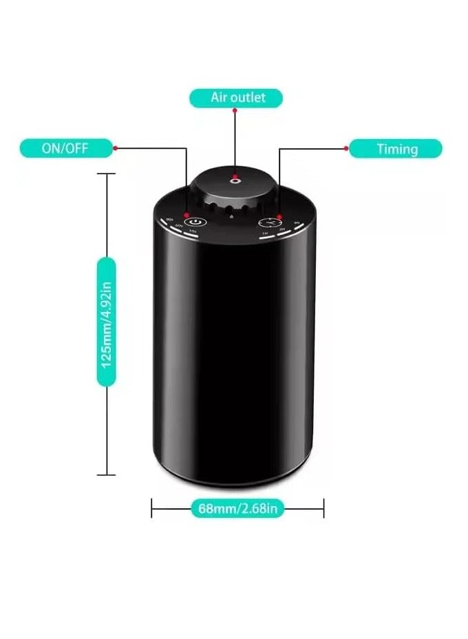 موزع عطور صغير، موزع روائح عطرية صغير الحجم ومحمول للسيارة، موزع زيوت عطرية خفيف الوزن بدون ماء، معطر هواء للسيارة بتصميم صديق للبيئة، (قطعة واحدة، أسود)