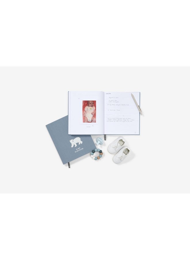 Savor Baby Memory Book - Gender Neutral Baby Book Keepsake, Scrapbook First Milestones, Photo Album and Journal to Track Special Moments, Record Keeping Book for Newborns - Bee/Slate - Image 2
