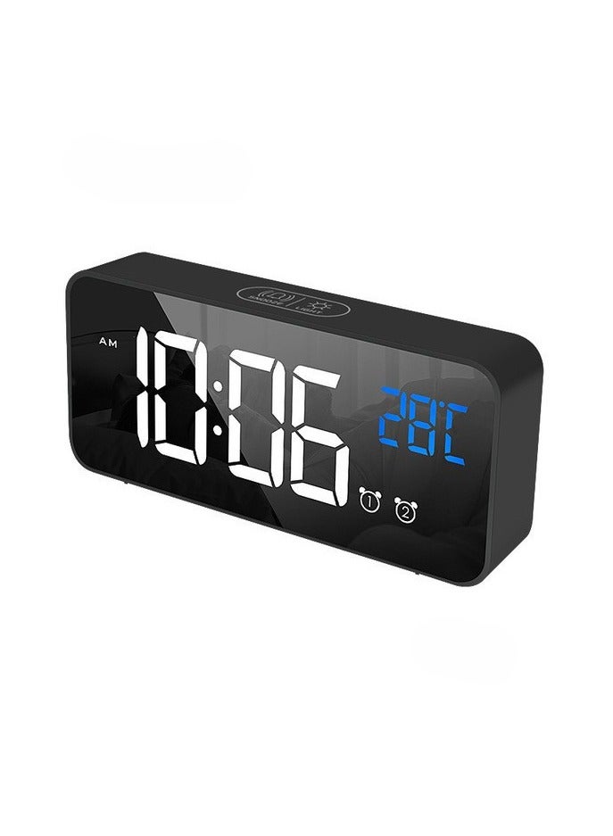 عام ساعات منبه، ساعة رقمية كبيرة بشاشة LED مع عرض درجة الحرارة، وظيفة الغفوة، سطوع قابل للتعديل/تحكم في مستوى صوت المنبه، ومنبه مزدوج مع نغمات متعددة، مثالية لغرفة النوم، بجانب السرير، غرفة المعيشة، المكتب، تعمل بنظام 12/24 ساعة. - Image 1