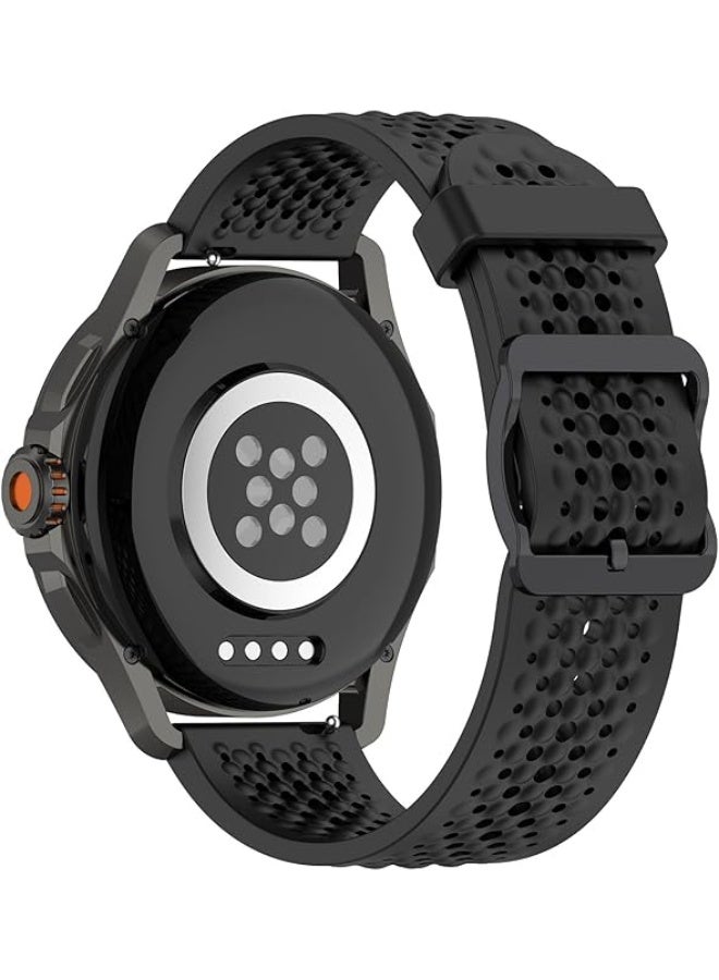 Silicone Bands Compatible with Huawei GT5/GT5Pro/GT4/GT3/GT2 46mm, 22mm Soft Replacement Strap for Huawei GT 5/4 46mmBand Women Men black - Image 3