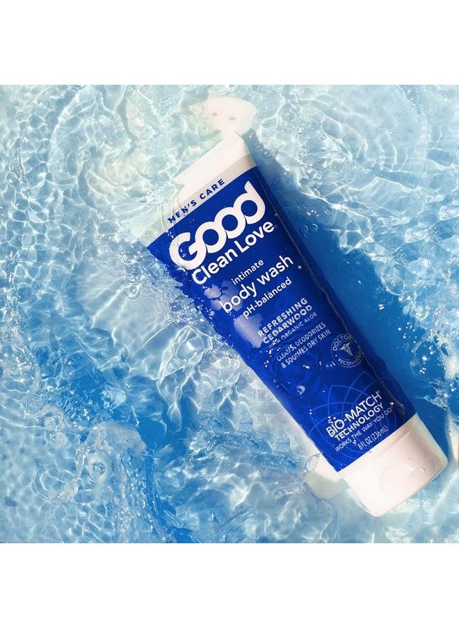 Good Clean Love - غسول الجسم من خشب الأرز للرجال، 8 أونصة، 60% من الصبار العضوي لتنظيف كامل الجسم، متوازن وآمن للاستخدام اليومي على البشرة الحساسة، يمنع الروائح ويرطبها، 8 أونصة - Image 1