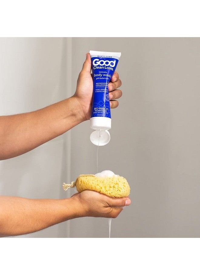 Good Clean Love - غسول الجسم من خشب الأرز للرجال، 8 أونصة، 60% من الصبار العضوي لتنظيف كامل الجسم، متوازن وآمن للاستخدام اليومي على البشرة الحساسة، يمنع الروائح ويرطبها، 8 أونصة - Image 1