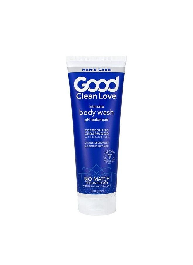 Good Clean Love - غسول الجسم من خشب الأرز للرجال، 8 أونصة، 60% من الصبار العضوي لتنظيف كامل الجسم، متوازن وآمن للاستخدام اليومي على البشرة الحساسة، يمنع الروائح ويرطبها، 8 أونصة - Image 1