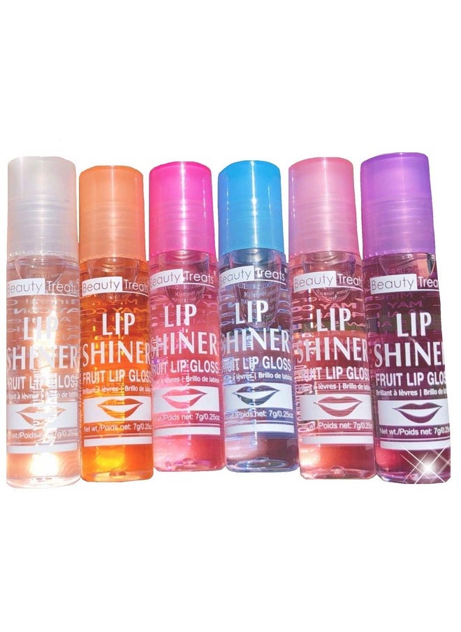 Beauty Treats Lip Shiner Rollon Fruit Lip Gloss By Beauty Treats; 6 Piece Assortment Set, 0.25Oz ; 7G Each  - Image 2
