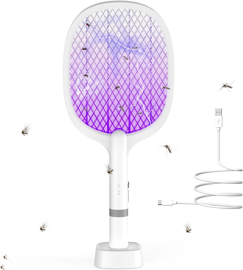 ALKAYAN Electric Fly Swatter with USB-C Charging Base, 5000 V Electric Fly Catcher In... - Image 1