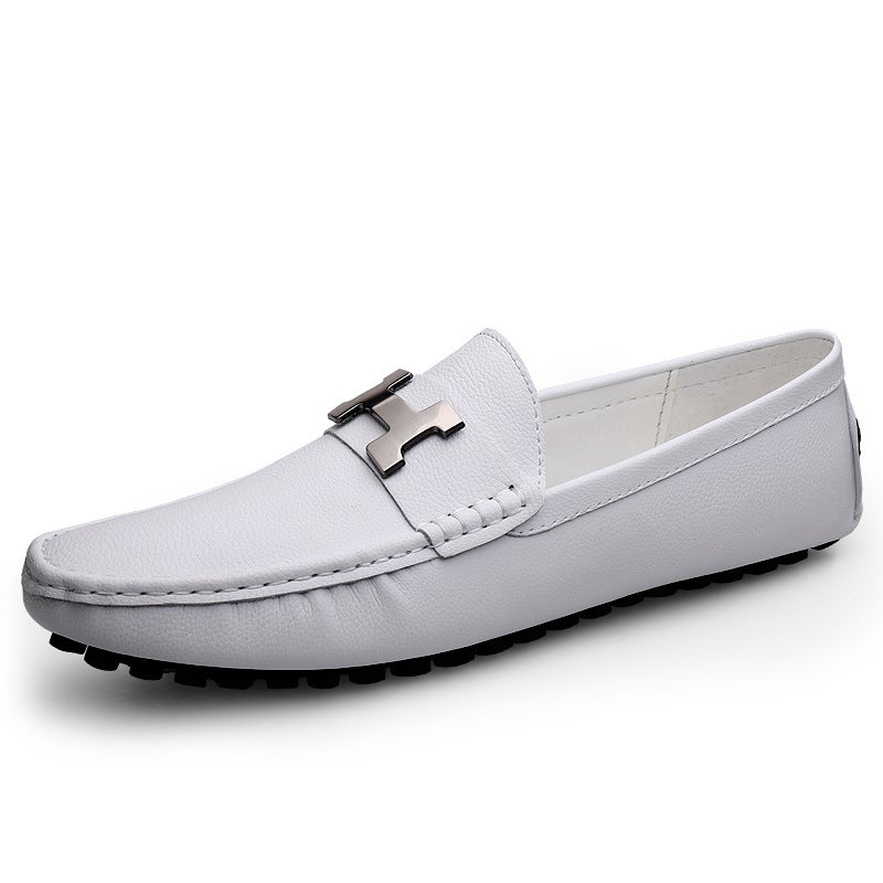 Pomeranian Small Size 37 Large Size 45 46 47 First Layer Cowhide White Bean Shoes South Soft Surface Foot Driving - Image 3