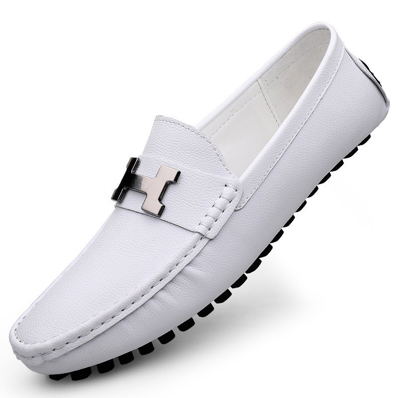Pomeranian Small Size 37 Large Size 45 46 47 First Layer Cowhide White Bean Shoes South Soft Surface Foot Driving - Image 2