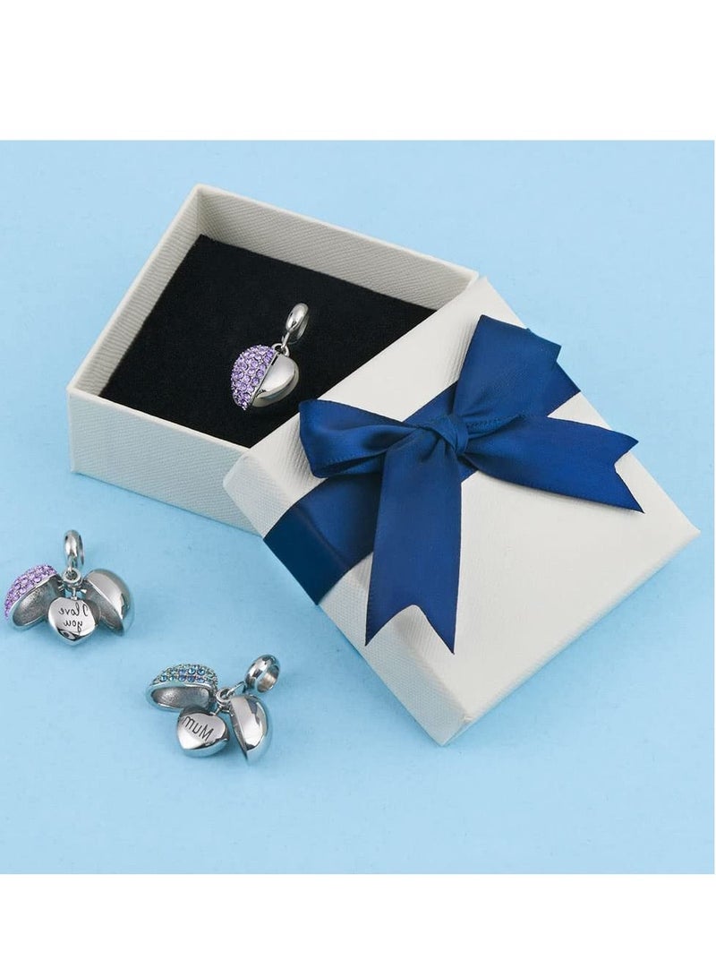 Excefore Women's Bead Charm, Sterling Silver Heart Charm, 925 Sterling Silver Dangle Pendants Beads Charms Jewelry Gift for Women Girls - Image 4