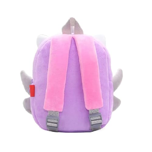 Frantic Kids Soft Animal Cartoon Travelling School Bag Soft Plush Backpacks Boys Girls Baby for 2 to 5 Years Baby/Boys/Girls Nursery(Sleeping Unicorn Purple) - Image 3