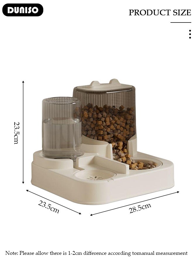 DUNISO مغذي تلقائي للكلاب 2 في 1 مغذي جراء مع وعاء طعام، موزع طعام قطط بسعة كبيرة، مغذي حيوانات أليفة، تخزين طعام حيوانات أليفة متعدد الوظائف للكلاب والقطط الصغيرة والمتوسطة - Image 2
