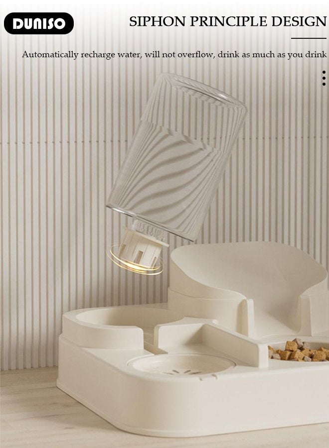 DUNISO مغذي تلقائي للكلاب 2 في 1 مغذي جراء مع وعاء طعام، موزع طعام قطط بسعة كبيرة، مغذي حيوانات أليفة، تخزين طعام حيوانات أليفة متعدد الوظائف للكلاب والقطط الصغيرة والمتوسطة - Image 4