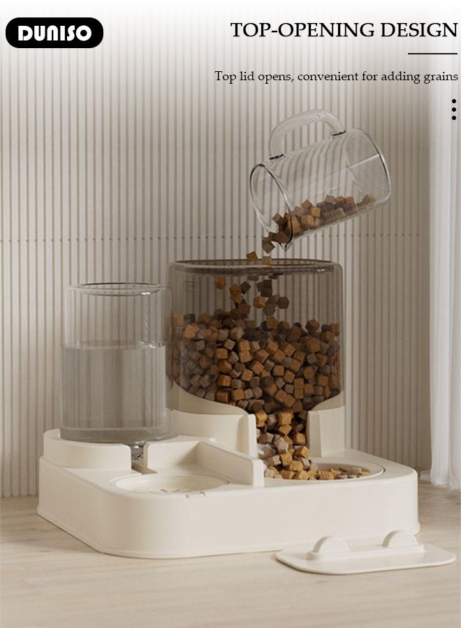 DUNISO مغذي تلقائي للكلاب 2 في 1 مغذي جراء مع وعاء طعام، موزع طعام قطط بسعة كبيرة، مغذي حيوانات أليفة، تخزين طعام حيوانات أليفة متعدد الوظائف للكلاب والقطط الصغيرة والمتوسطة - Image 5