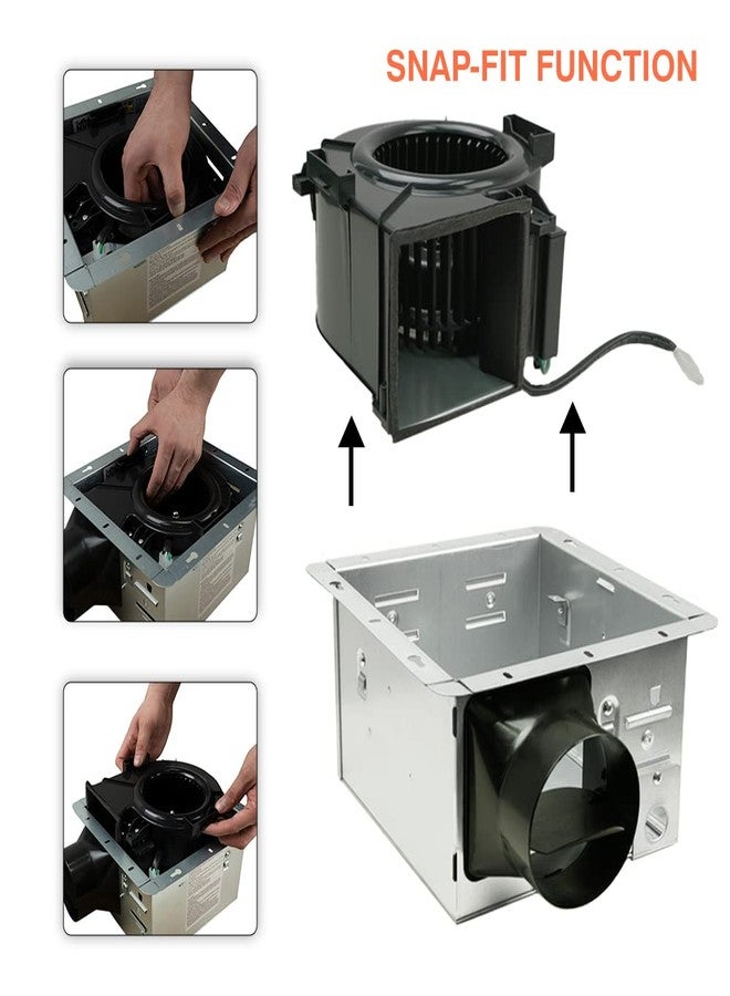 بي في مروحة شفط حمام BV، ١١٠ قدم مكعب في الدقيقة - مروحة حمام ١.٢ سون، طوق قناة ٤ بوصات، غرف تصل مساحتها إلى ١١٠ قدم مربع | مروحة تهوية موفرة للطاقة - لا تحتاج إلى الوصول إلى العلية، فائقة الهدوء | حاصلة على شهادة Energy Star وHVI 2100 وUL - Image 5