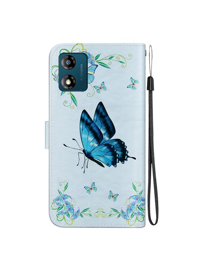 اس-توب جراب هاتف موتورولا موتو E13 مصنوع من الجلد برسومات ملونة وملمس كريستالي - Image 3