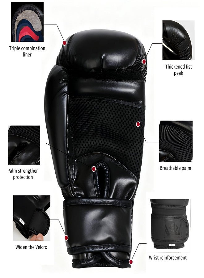 DUFFOBAN Boxing Gloves for Kids, Kids Sparring Training Gloves for Punching Bag, MMA, UFC, Muay Thai, Karate, Kickboxing (Black, 10 oz) - Image 3
