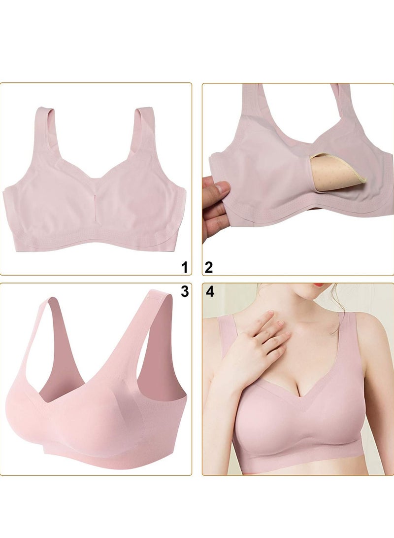 SYOSI Bra Pad Inserts, Ultra-thin Flesh-colored Black and White Sponge Triangle Bra Pad Replacement Bra Pad Sports Swimwear Inserts Women's Comfortable Sports Cups for Sports Bras Bikini Bra - Image 4