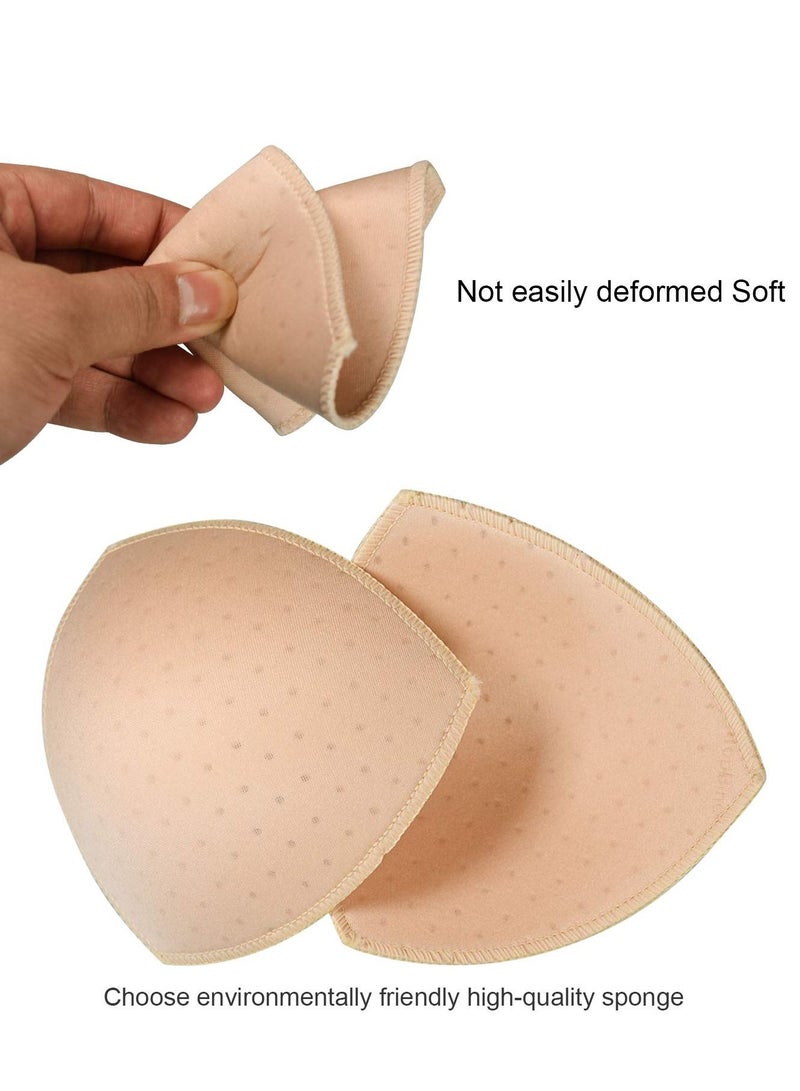 SYOSI Bra Pad Inserts, Ultra-thin Flesh-colored Black and White Sponge Triangle Bra Pad Replacement Bra Pad Sports Swimwear Inserts Women's Comfortable Sports Cups for Sports Bras Bikini Bra - Image 3