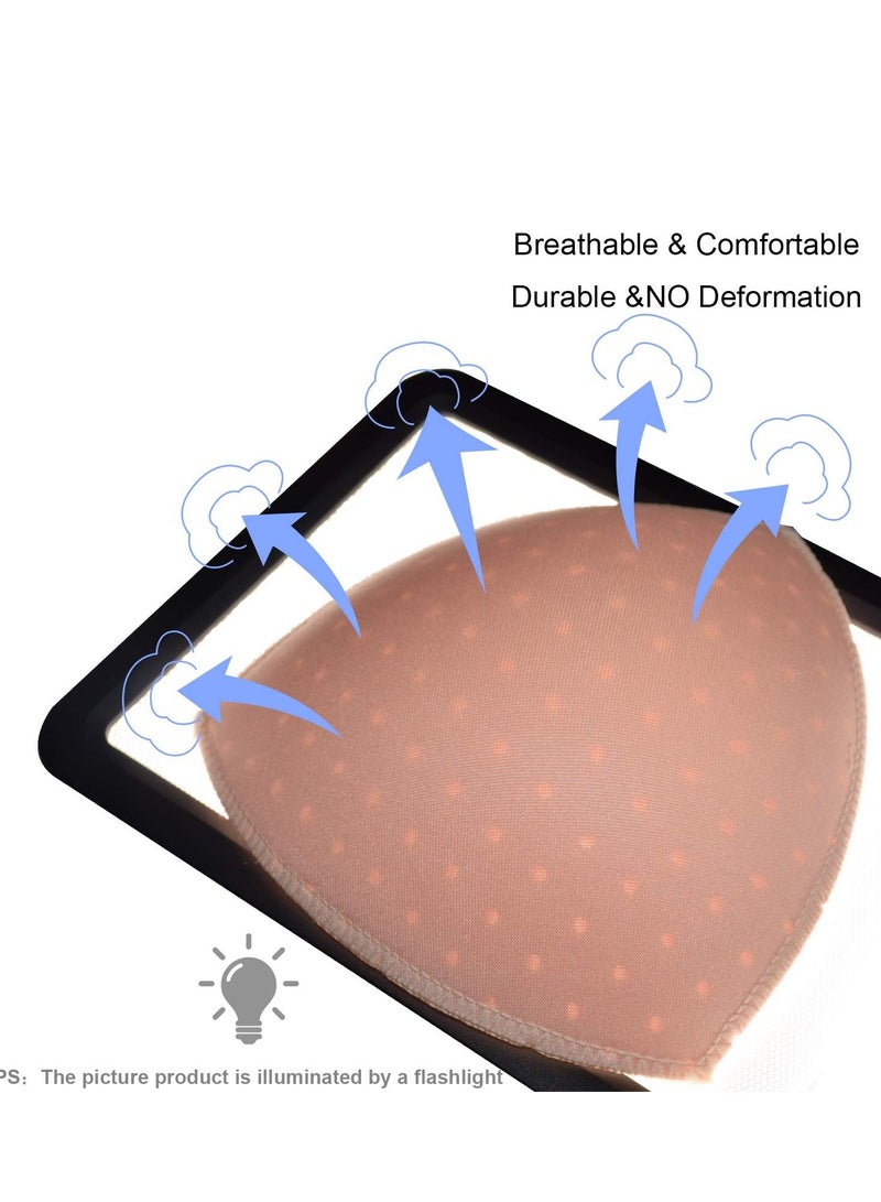 SYOSI Bra Pad Inserts, Ultra-thin Flesh-colored Black and White Sponge Triangle Bra Pad Replacement Bra Pad Sports Swimwear Inserts Women's Comfortable Sports Cups for Sports Bras Bikini Bra - Image 2