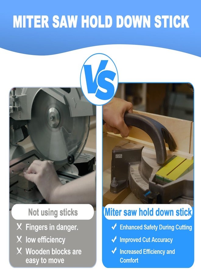 Swess Miter Saw Hold Down Stick, Push Sticks for Miter Saw, Woodworking Tools Safety Accessories - Image 5