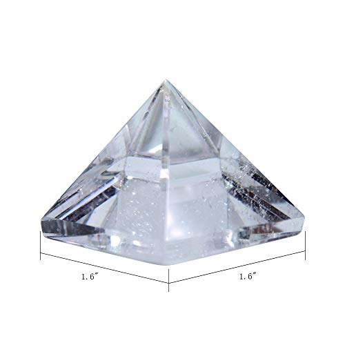 Runyangshi Natural Clear Quartz Crystal Pyramid Energy Generator | 1.6x1.6in (4x4cm) Healing Crystal Pyramid for Protection & Positive Energy | Natural Quartz for Chakra Reiki Home Decor - Image 2
