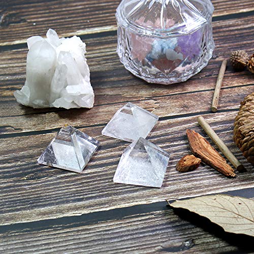 Runyangshi Natural Clear Quartz Crystal Pyramid Energy Generator | 1.6x1.6in (4x4cm) Healing Crystal Pyramid for Protection & Positive Energy | Natural Quartz for Chakra Reiki Home Decor - Image 3