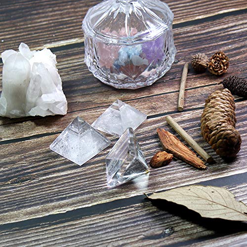 Runyangshi Natural Clear Quartz Crystal Pyramid Energy Generator | 1.6x1.6in (4x4cm) Healing Crystal Pyramid for Protection & Positive Energy | Natural Quartz for Chakra Reiki Home Decor - Image 5