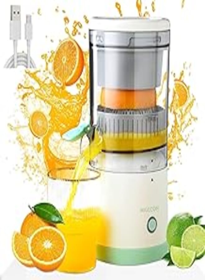 Citrus juicer, electric orange squeezer with powerful motor and usb charging cable, juicer extractor, lime juicer, suitable for orange, citrus, apple, grapefruit and pear.