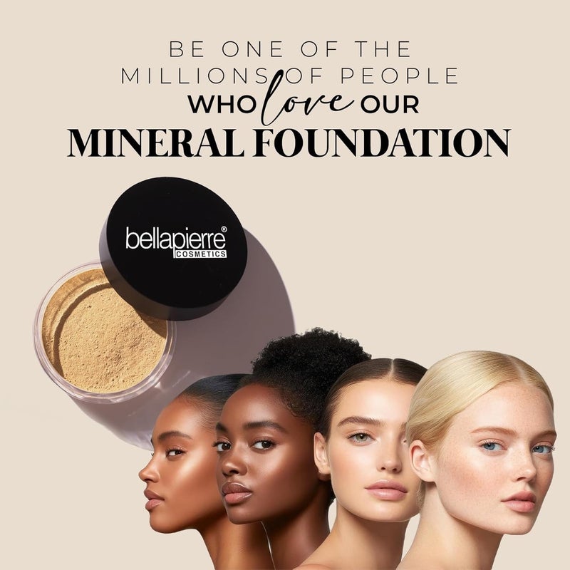 bellapierre Mineral Foundation SPF 15 - Loose Powder, Vegan & Cruelty Free, Full Coverage, Hypoallergenic, Oil & Talc Free - 0.32 Oz - Nutmeg - Image 2