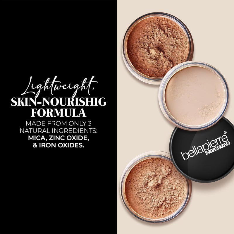 bellapierre Mineral Foundation SPF 15 - Loose Powder, Vegan & Cruelty Free, Full Coverage, Hypoallergenic, Oil & Talc Free - 0.32 Oz - Nutmeg - Image 3