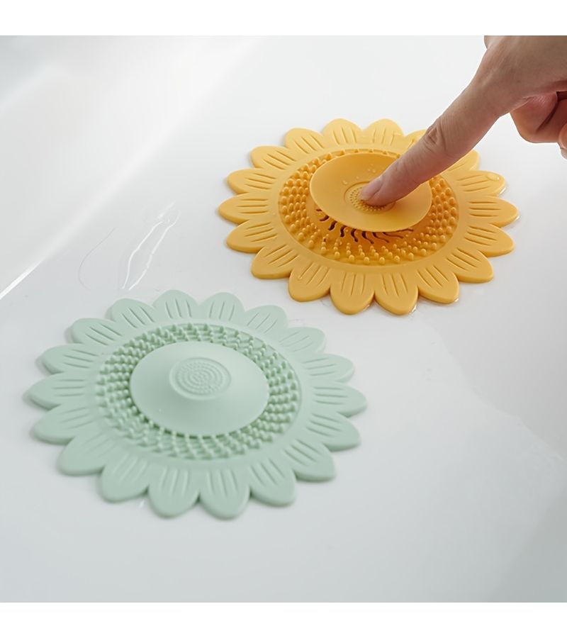 Green Sewer Drain Cover Anti Odor Hair Catcher For Bathroom Sink - Image 1